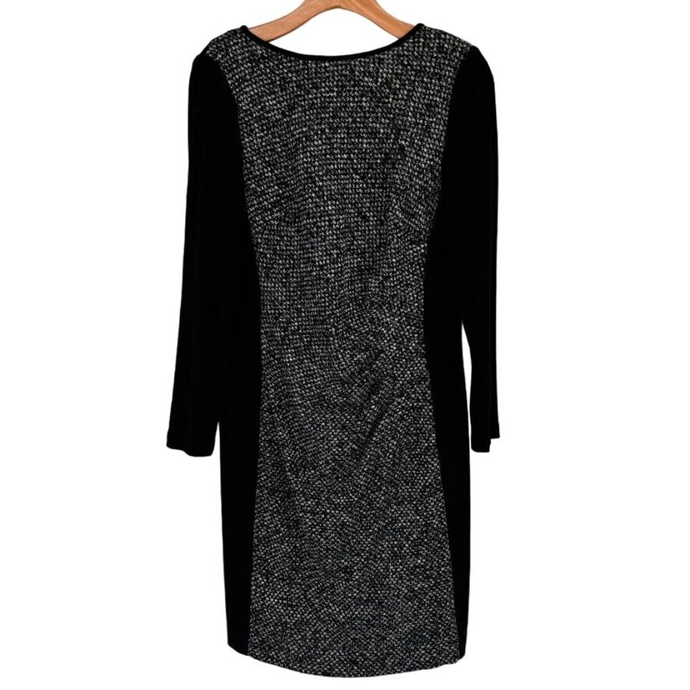 Ralph Lauren Black paneled knit Long Sleeve Sheath Dress Size 14 lined womens - Picture 6 of 12
